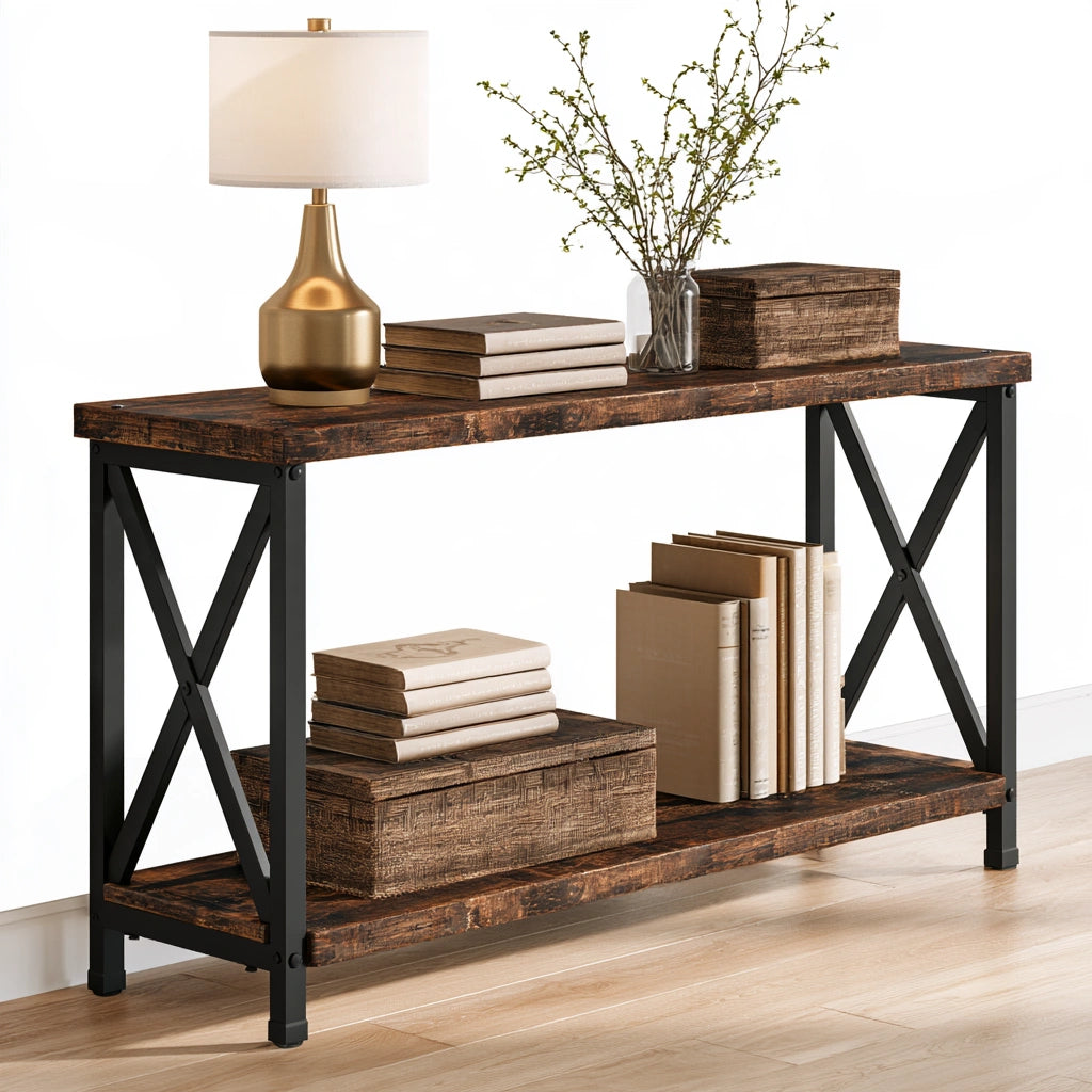 Modern white multipurpose console table by Ulmirae with clear geometric design, ideal for home organization and storage.