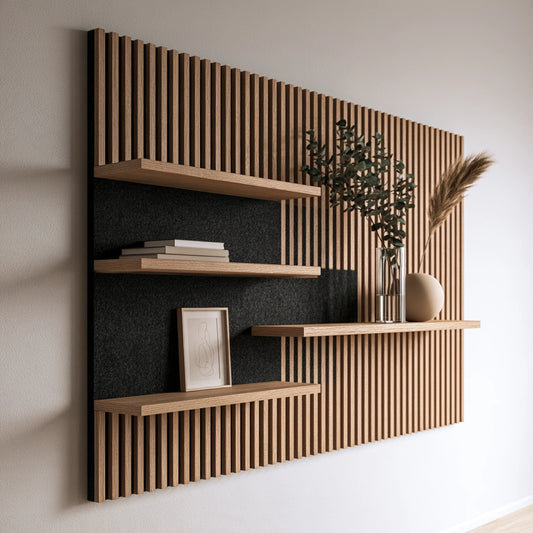 Wandregal, mit klarer Formgebung, Farbe: grau